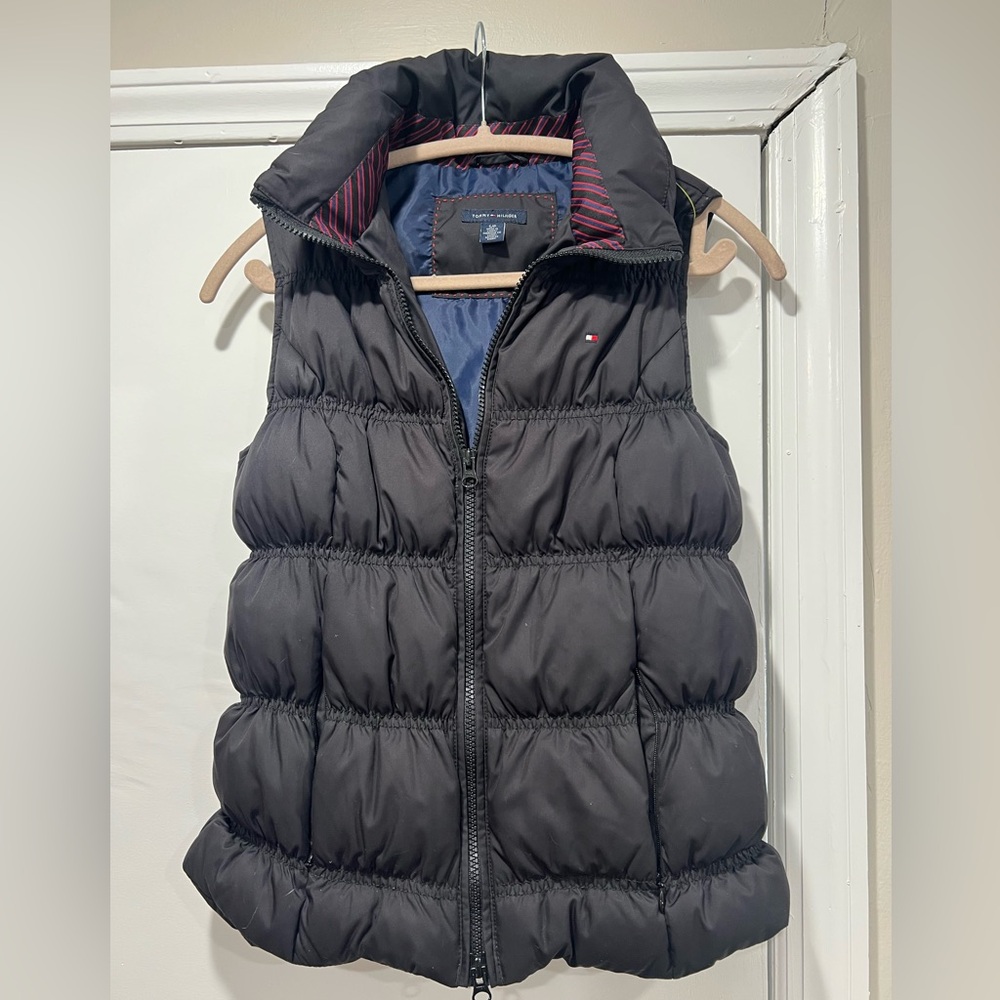 Tommy Hilfiger Black and Red Puffer Vest